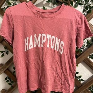Small pink Hamptons shirt from pacsun!